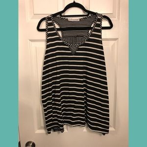 Maurices 24/7 Black and White Striped Tank Top